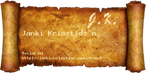 Janki Krisztián névjegykártya