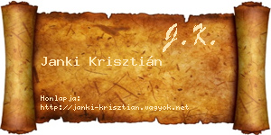 Janki Krisztián névjegykártya
